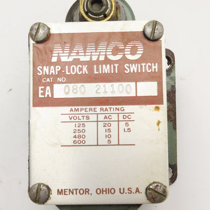 Namco EA08021100 600VAC 250VDC Snap Lock Limit Switch
