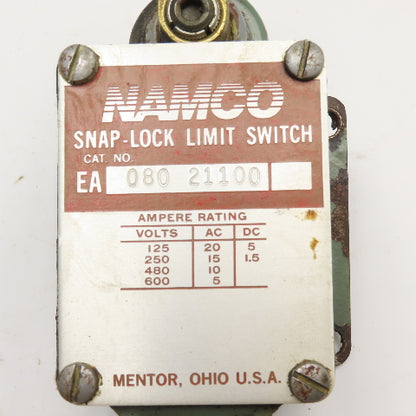 Namco EA08021100 600VAC 250VDC Snap Lock Limit Switch
