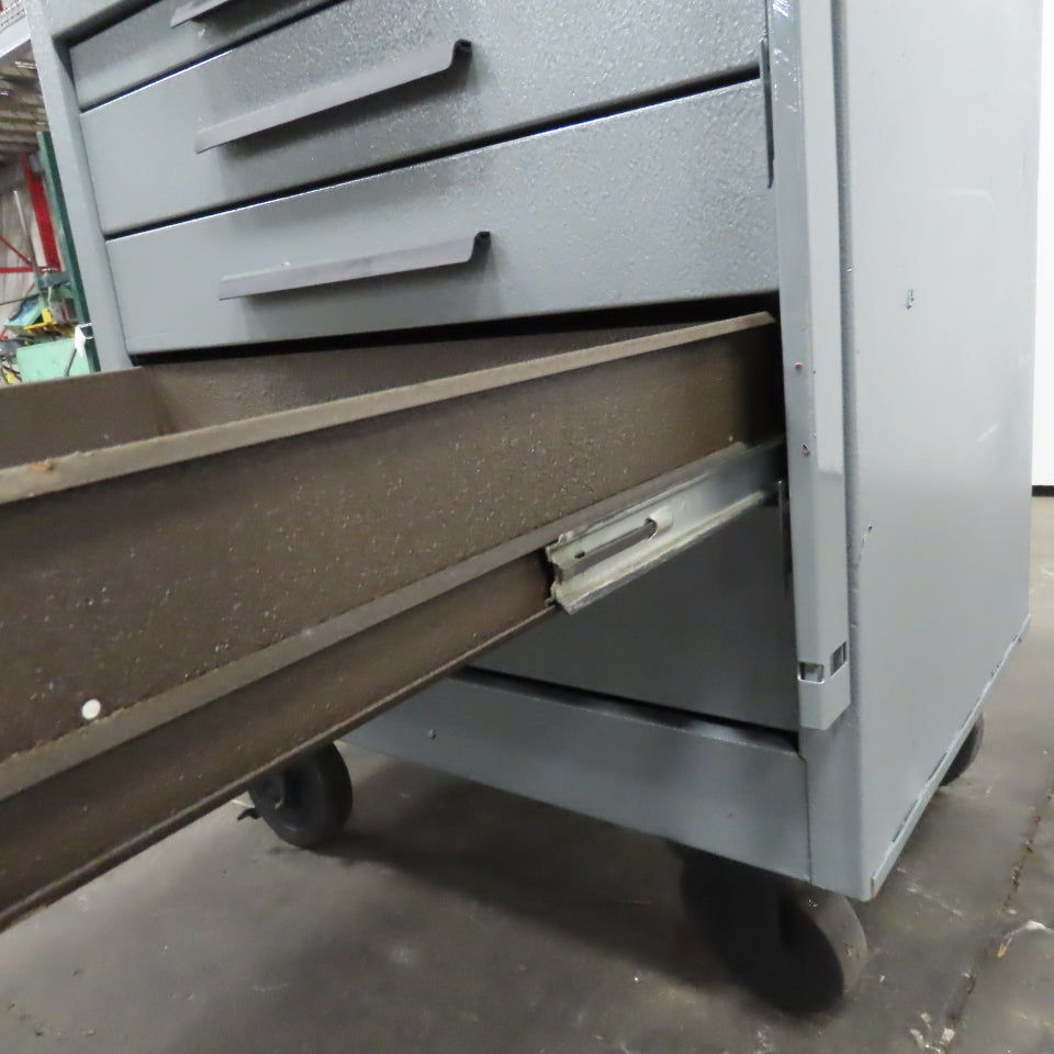 Kennedy 7 Drawer Industrial Tool Storage Parts Cabinet 27 x 18 x 27" W/Casters