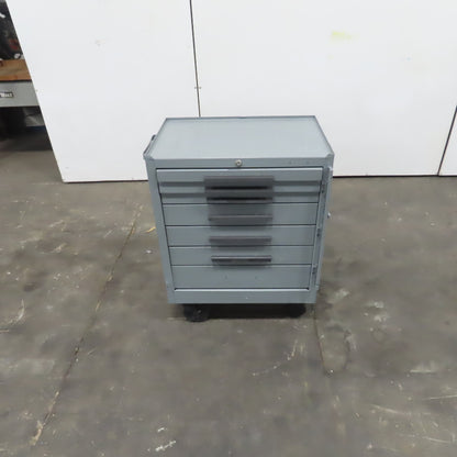 Kennedy 7 Drawer Industrial Tool Storage Parts Cabinet 27 x 18 x 27" W/Casters