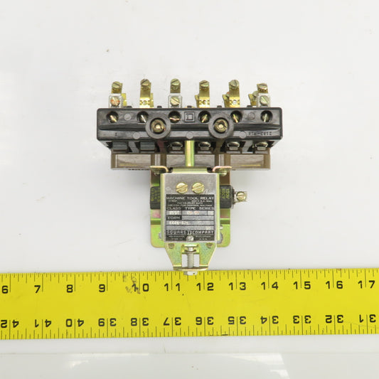 Square D A0-60 Class 8501 Ser B Machine Tool Relay 120V Coil 60 HZ 600V 10A