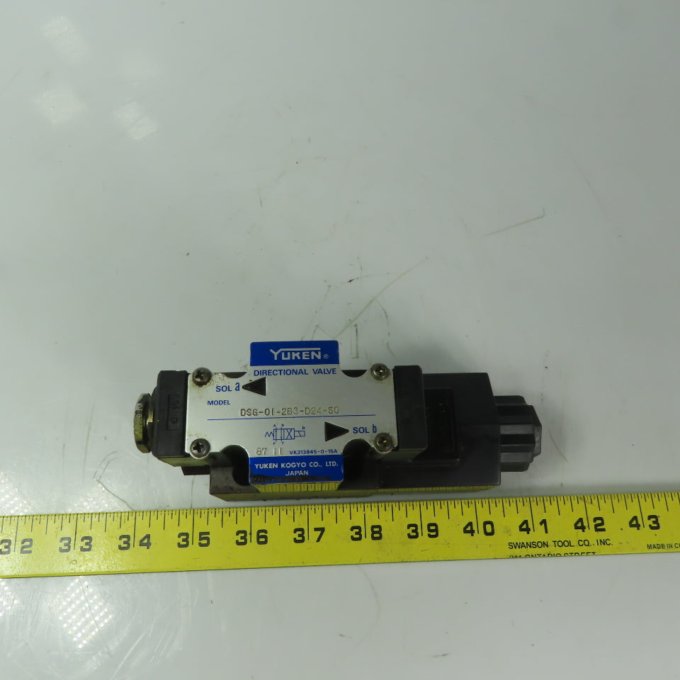 Yuken DSG-01-2B3-D24-50 Hydraulic Directional Control Solenoid Valve