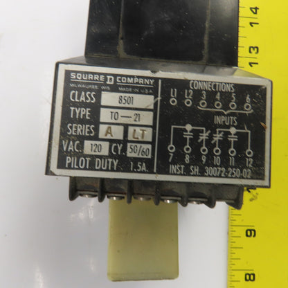 Square D Class 8501 T0-21 Relay 120VAC 50/60HZ