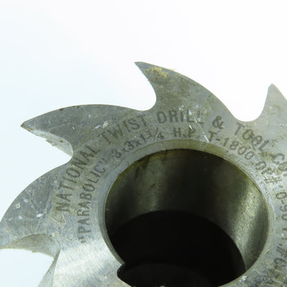 National Twist Drill 3" HSS 8 Flute 3" LOC Plain Milling Cutter 1-1/4" Arbor