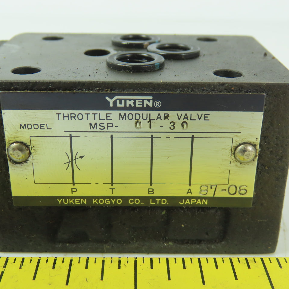 Yuken MSP-01-30 Throttle Modular Hydraulic Valve