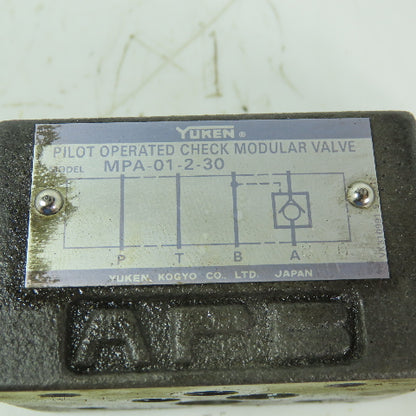 Yuken MP-01-02-30 Pilot Operated Modular Hydraulic Valve