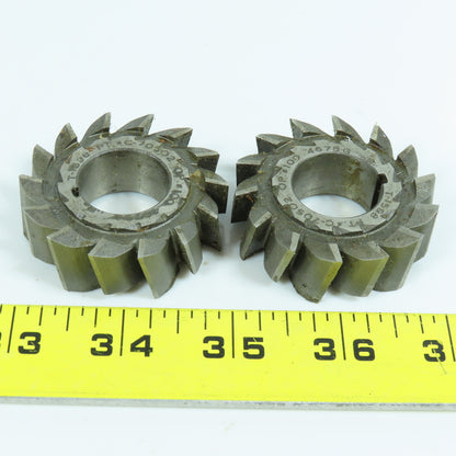 2" x 5/8" x 7/8" HSS RH & LH Slitting Saw Staggered 14 Tooth Lot of 2