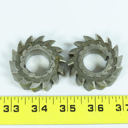 2" x 5/8" x 7/8" HSS RH & LH Slitting Saw Staggered 14 Tooth Lot of 2