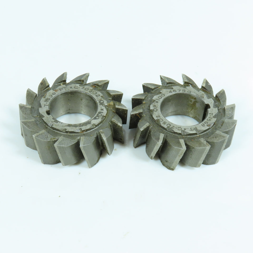 2" x 5/8" x 7/8" HSS RH & LH Slitting Saw Staggered 14 Tooth Lot of 2