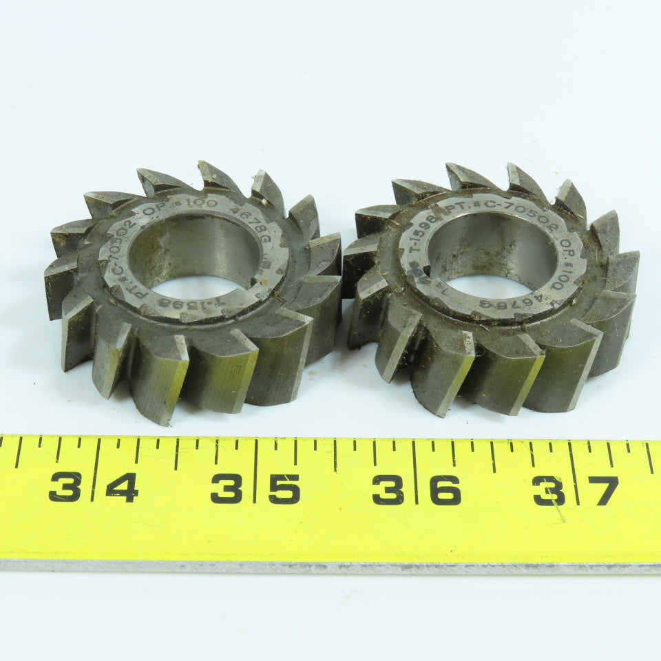 2" x 5/8" x 7/8" HSS RH Slitting Saw Staggered 14 Tooth Lot of 2