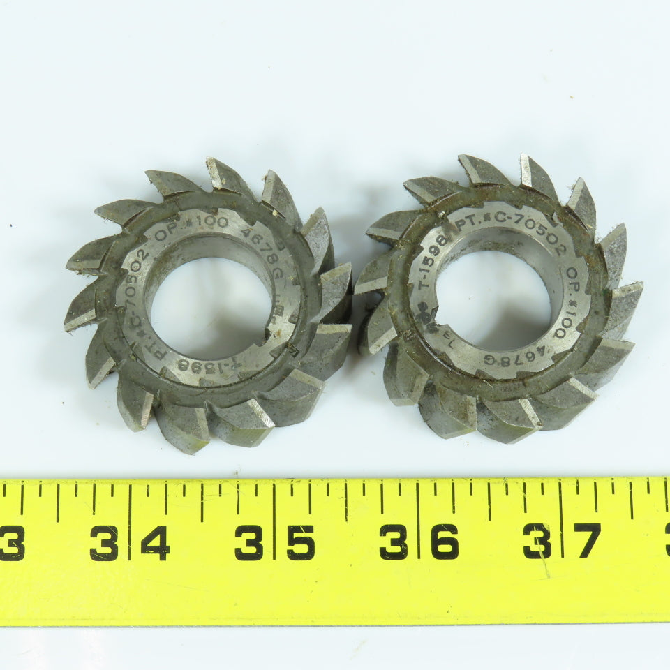 2" x 5/8" x 7/8" HSS RH Slitting Saw Staggered 14 Tooth Lot of 2