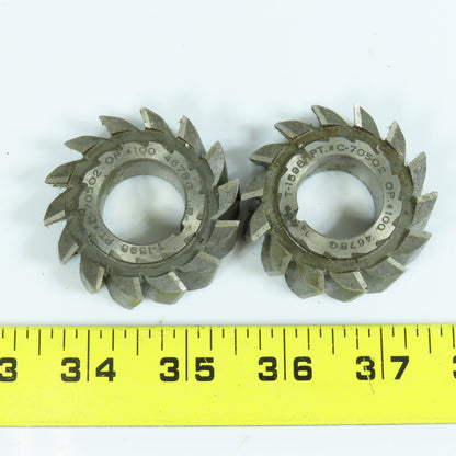 2" x 5/8" x 7/8" HSS RH Slitting Saw Staggered 14 Tooth Lot of 2