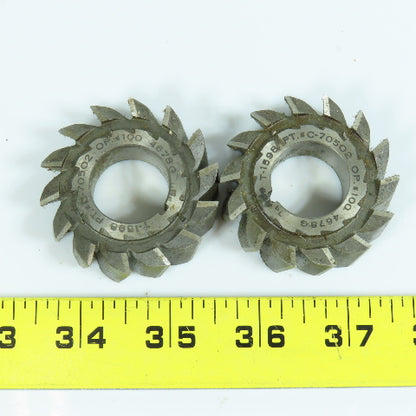 2" x 5/8" x 7/8" HSS RH Slitting Saw Staggered 14 Tooth Lot of 2