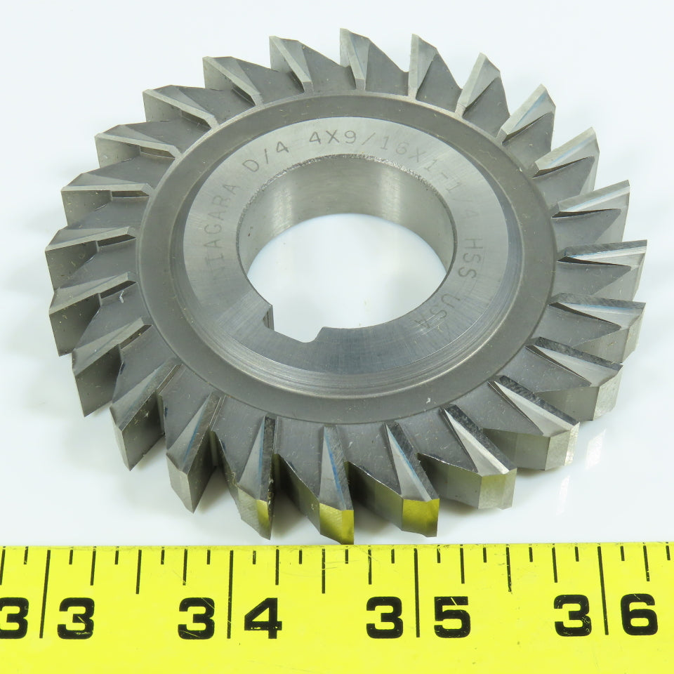 Niagara 4" x 9/16" x 1-1/4" HSS Slitting Saw Straight 24 Tooth