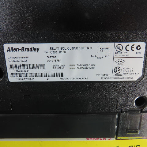 Allen Bradley 1756-OW16I/A ControlLogix 16 Point Relay Isol. Output