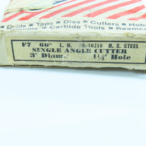 Union Twist Drill 3"x 1/2"x 1-1/4" HSS Single Angle Cutter LH 20 Tooth 60° Lot/2