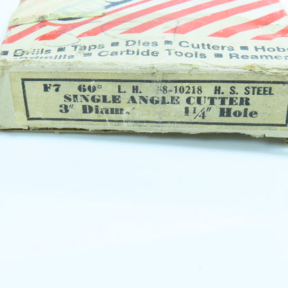Union Twist Drill 3"x 1/2"x 1-1/4" HSS Single Angle Cutter LH 20 Tooth 60° Lot/2