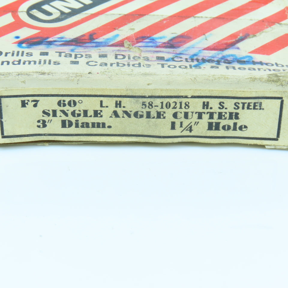 Union Twist Drill 3"x 1/2"x 1-1/4" HSS Single Angle Cutter LH 20 Tooth 60° Lot/2