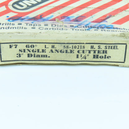 Union Twist Drill 3"x 1/2"x 1-1/4" HSS Single Angle Cutter LH 20 Tooth 60° Lot/2