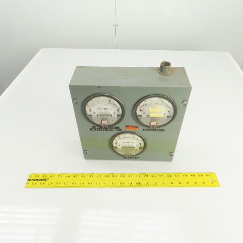 Dwyer Instruments 2003 C 3 Gauge Cluster Assembly Magnehelic 0-3" Of Water 15PSI