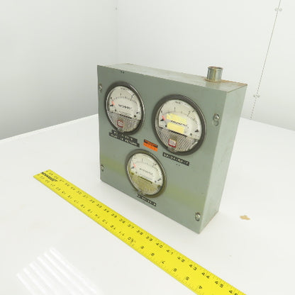 Dwyer Instruments 2003 C 3 Gauge Cluster Assembly Magnehelic 0-3" Of Water 15PSI