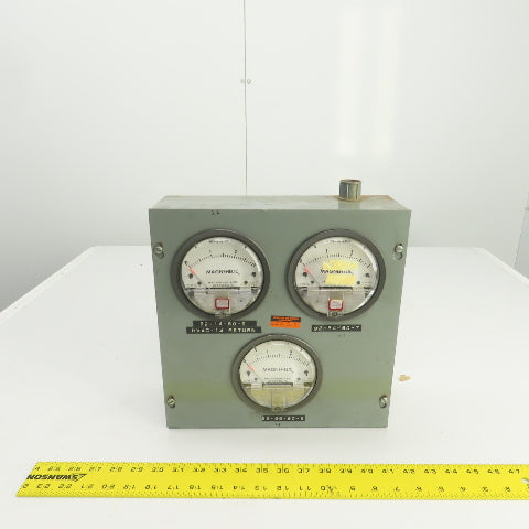 Dwyer Instruments 2003 C 3 Gauge Cluster Assembly Magnehelic 0-3" Of Water 15PSI