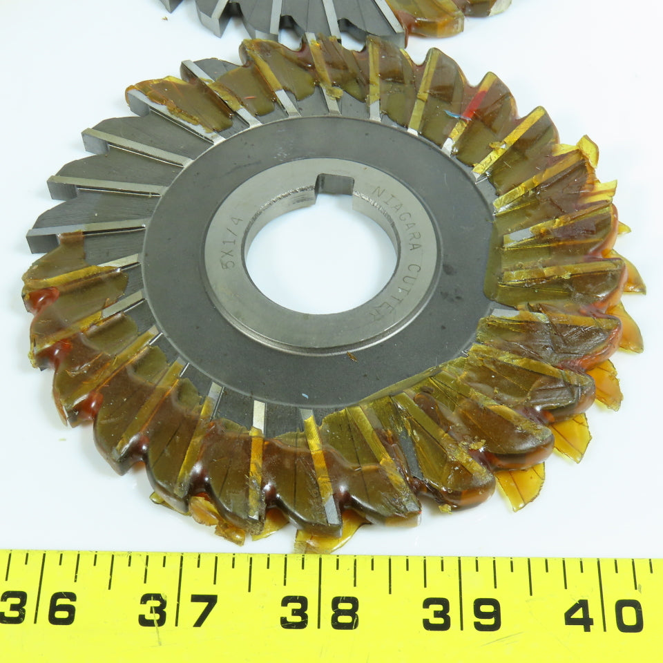 Niagara 4" & 5" OD x 1/4" x 1-1/4" HSS Side Milling Cutter Lot of 4