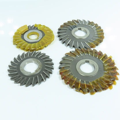 Niagara 4" & 5" OD x 1/4" x 1-1/4" HSS Side Milling Cutter Lot of 4