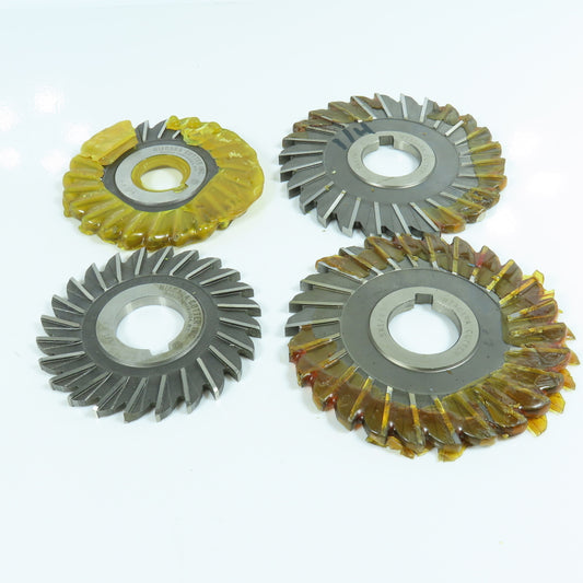 Niagara 4" & 5" OD x 1/4" x 1-1/4" HSS Side Milling Cutter Lot of 4
