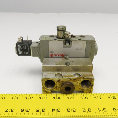 Rexroth 0820 023 991 2 Way Single Solenoid Hydraulic Valve 48VDC Coil Manifold