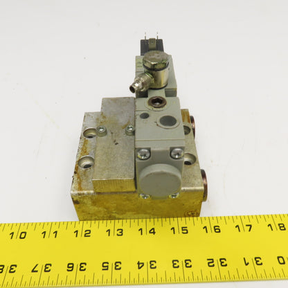 Rexroth 0820 023 991 2 Way Single Solenoid Hydraulic Valve 48VDC Coil Manifold