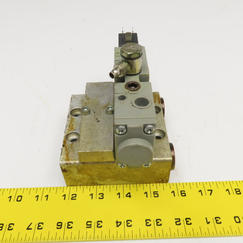 Rexroth 0820 023 991 2 Way Single Solenoid Hydraulic Valve 48VDC Coil Manifold