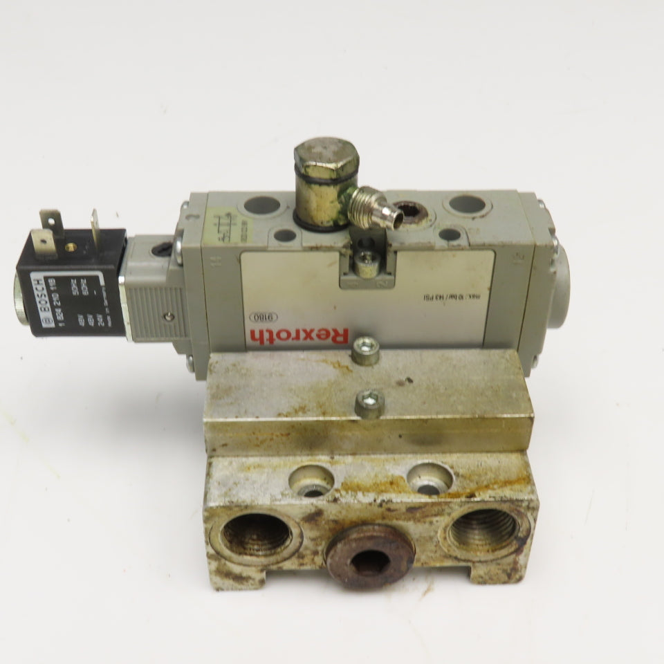 Rexroth 0820 023 991 2 Way Single Solenoid Hydraulic Valve 48VDC Coil Manifold