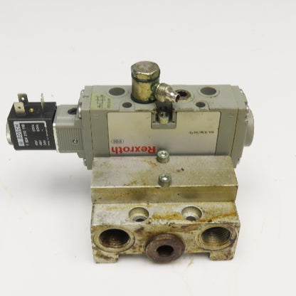 Rexroth 0820 023 991 2 Way Single Solenoid Hydraulic Valve 48VDC Coil Manifold