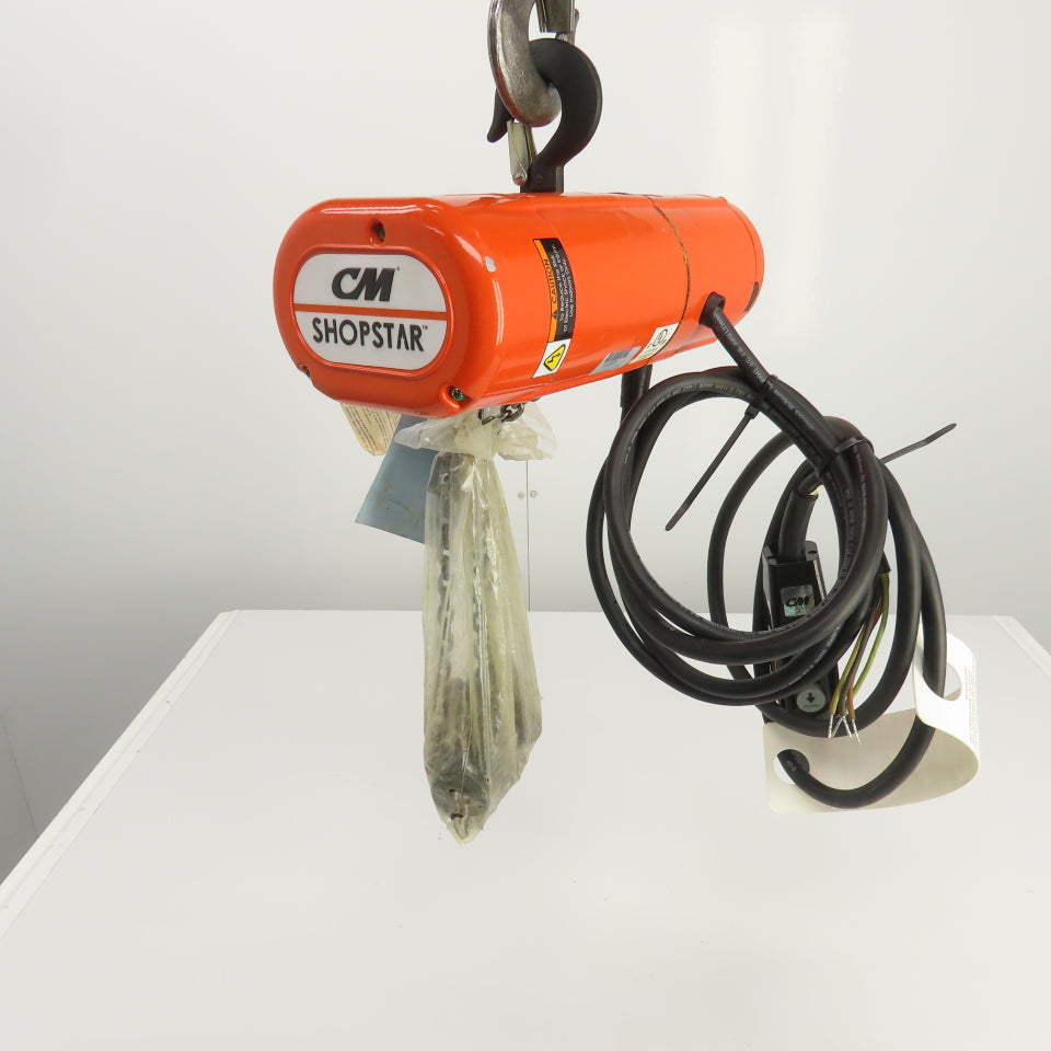 CM Shopstar 1/8 Ton 250LB Electric Chain Hoist 10' Lift 40FPM  460V 3PH