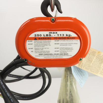 CM Shopstar 1/8 Ton 250LB Electric Chain Hoist 10' Lift 40FPM  460V 3PH