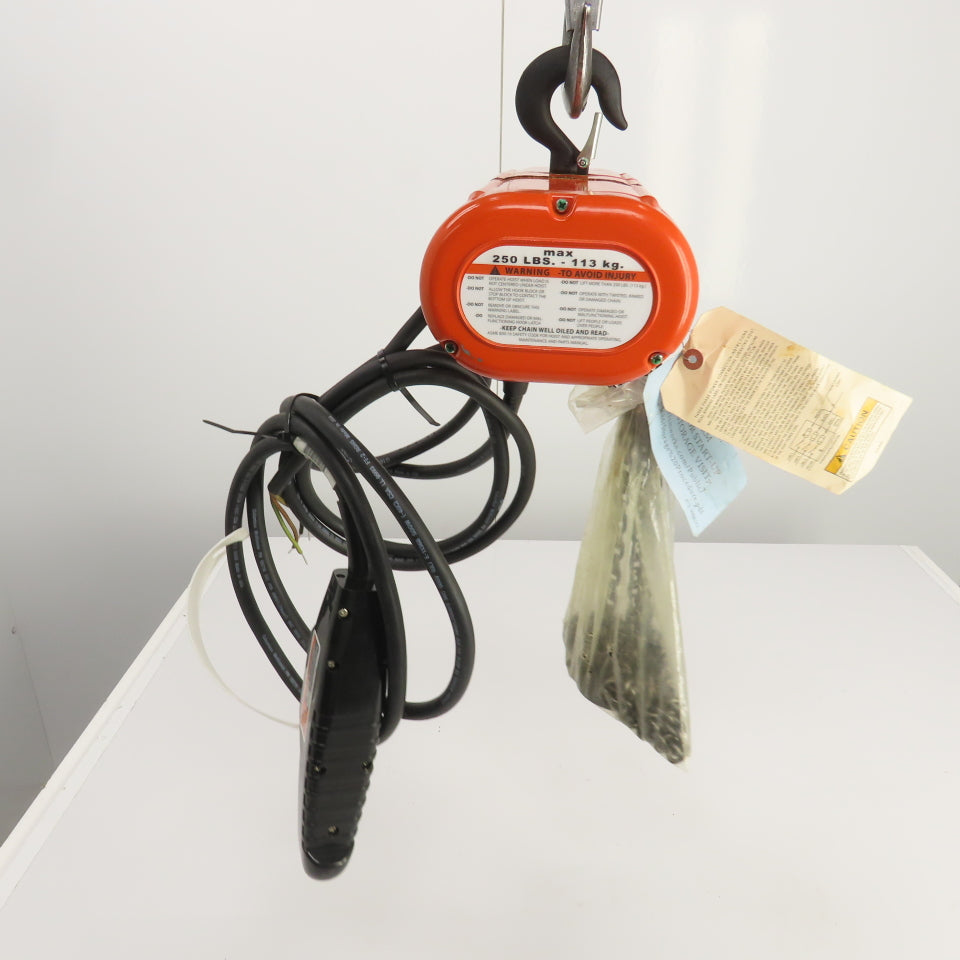 CM Shopstar 1/8 Ton 250LB Electric Chain Hoist 10' Lift 40FPM  460V 3PH