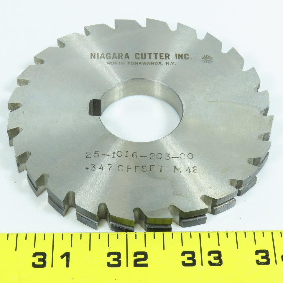 Niagara 4" x 25/64" x 1-1/4" HSS Side Milling Cutter Concave Radius .347 Offset