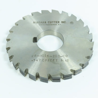 Niagara 4" x 25/64" x 1-1/4" HSS Side Milling Cutter Concave Radius .347 Offset
