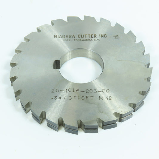 Niagara 4" x 25/64" x 1-1/4" HSS Side Milling Cutter Concave Radius .347 Offset