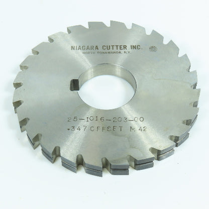 Niagara 4" x 25/64" x 1-1/4" HSS Side Milling Cutter Concave Radius .347 Offset