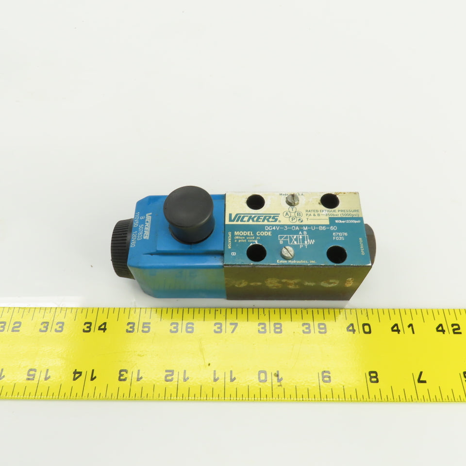 Vickers DG4V-3-OA-M-U-B6-60 4/2 Hydraulic Directional Control Valve 120V Coil