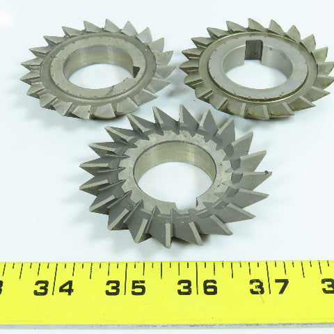Misc. 3" x 1/2" x 1-1/4" HSS Single Angle Cutter RH 45° Resharpened Lot of 3