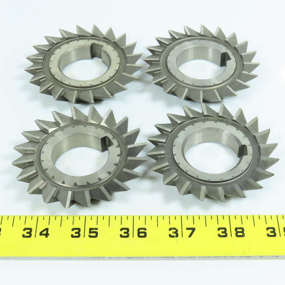 Misc. 3" x 1/2" x 1-1/4" HSS Single Angle Cutter RH 45° Resharpened Lot of 4