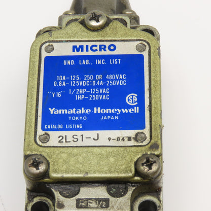 Yamatake Honeywell 2LS1-J Push Button Limit Switch 480VAC 250VDC