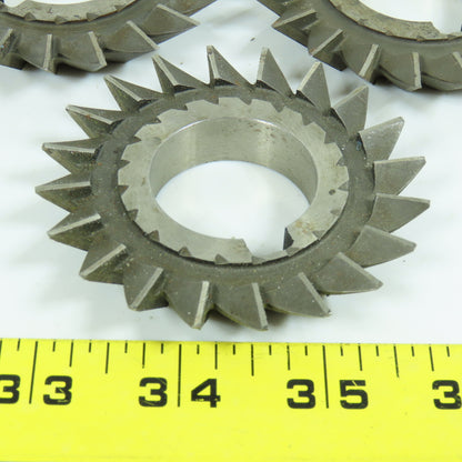 3" x 1/2" x 1-1/4" HSS Single Angle Cutter 20 Tooth RH 45° Resharpened Lot of 3