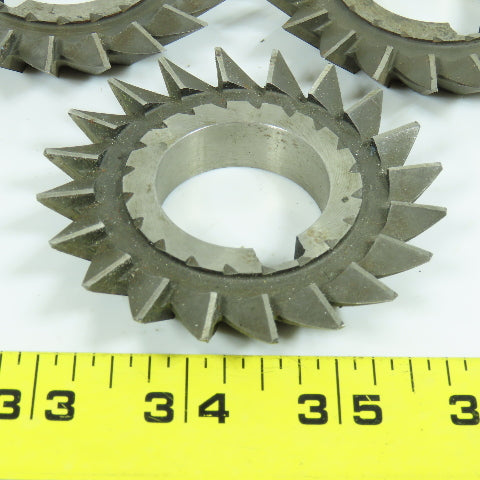 3" x 1/2" x 1-1/4" HSS Single Angle Cutter 20 Tooth RH 45° Resharpened Lot of 3