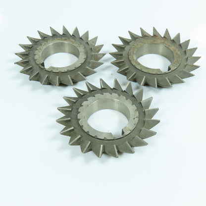 3" x 1/2" x 1-1/4" HSS Single Angle Cutter 20 Tooth RH 45° Resharpened Lot of 3