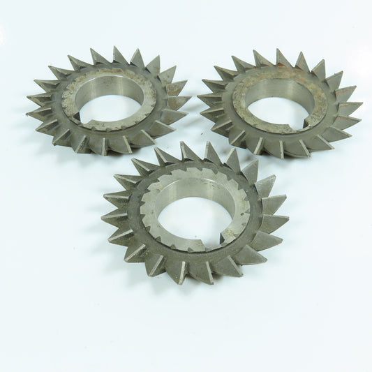 3" x 1/2" x 1-1/4" HSS Single Angle Cutter 20 Tooth RH 45° Resharpened Lot of 3