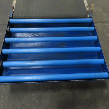 43" Wide 176-1/2" OAL Stainless Slider Belt Gravity Roller Hybrid Conveyor 13FPM
